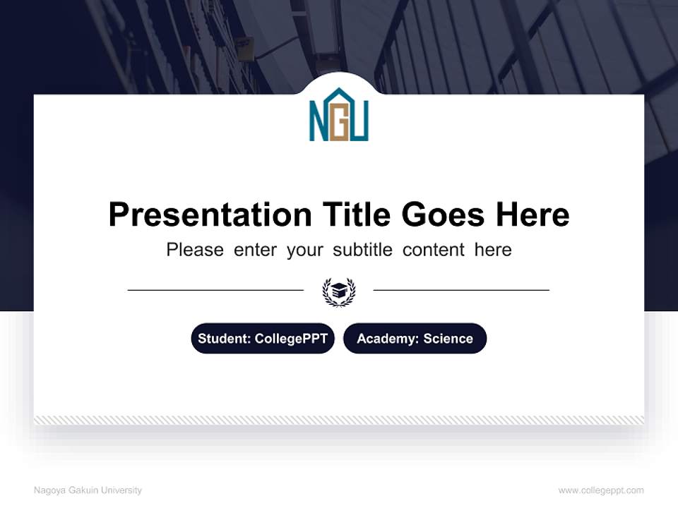 Nagoya Gakuin University National Scholarship Defense PPT Template4:3 ratio PPT effect preview image4