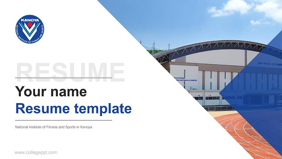 National Institute of Fitness and Sports in Kanoya Resume PPT Template16:9 ratio PPT effect preview image