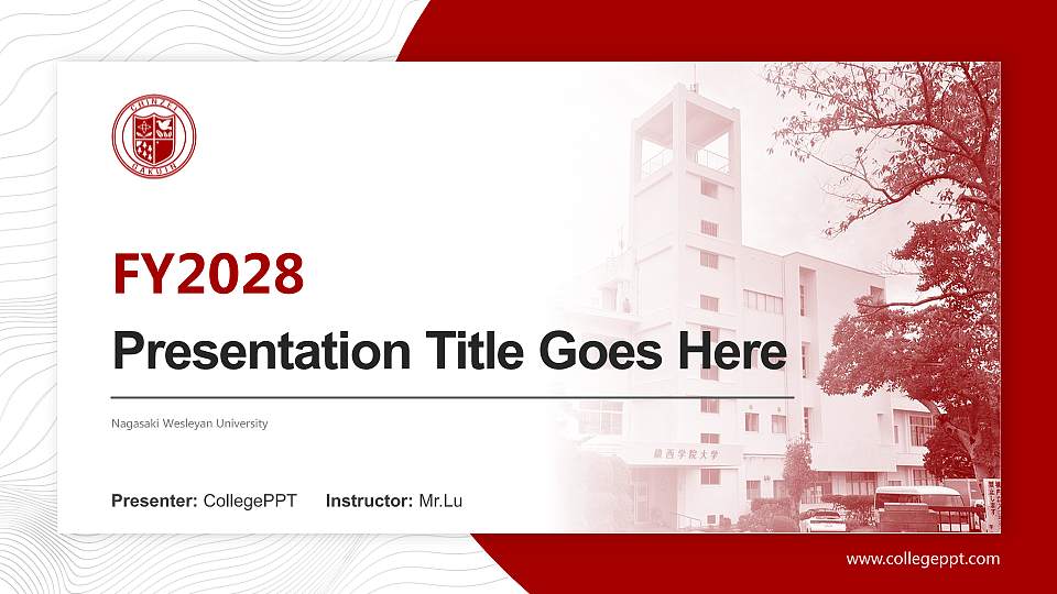 Nagasaki Wesleyan University Academic Presentation/Research Findings Report PPT Template16:9 ratio PPT effect preview image