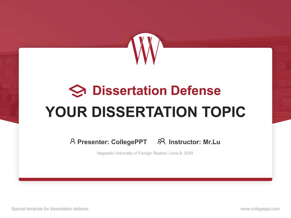 Nagasaki University of Foreign Studies Graduation Thesis Defense PPT Template4:3 ratio PPT effect preview image7