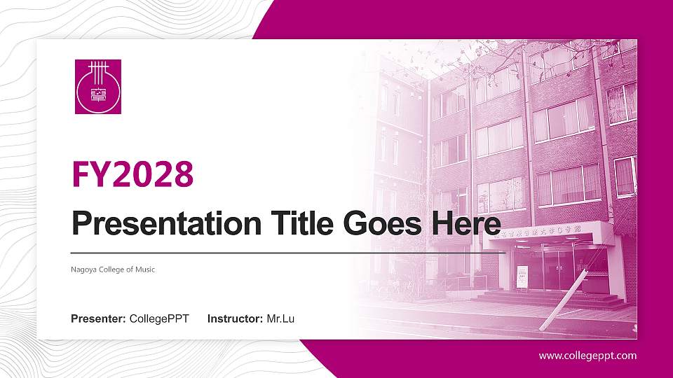 Nagoya College of Music Academic Presentation/Research Findings Report PPT Template16:9 ratio PPT effect preview image