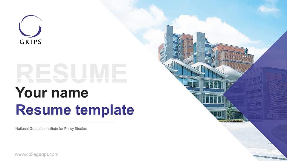 National Graduate Institute for Policy Studies Resume PPT Template16:9 ratio PPT effect preview image