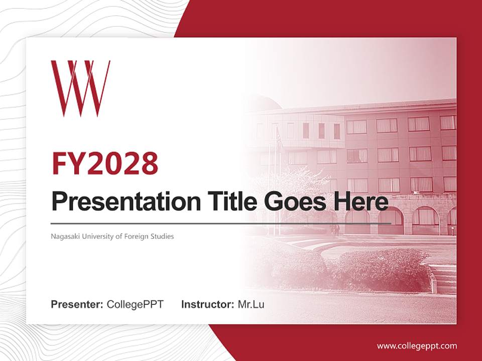 Nagasaki University of Foreign Studies Academic Presentation/Research Findings Report PPT Template4:3 ratio PPT effect preview image5