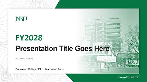 Nippon Bunri University Academic Presentation/Research Findings Report PPT Template