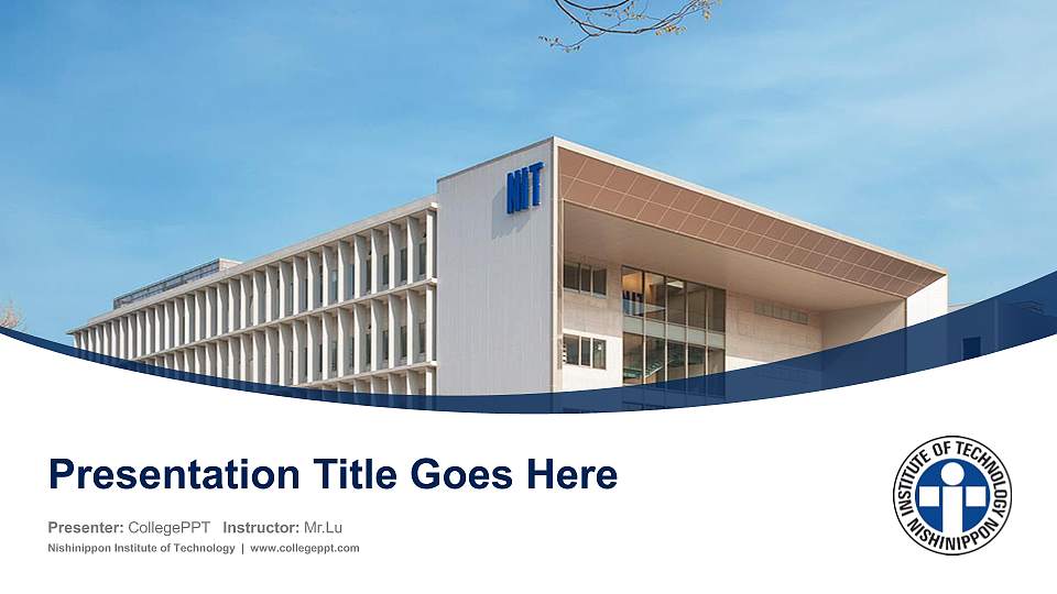 Nishinippon Institute of Technology Course/Courseware Creation PPT Template16:9 ratio PPT effect preview image