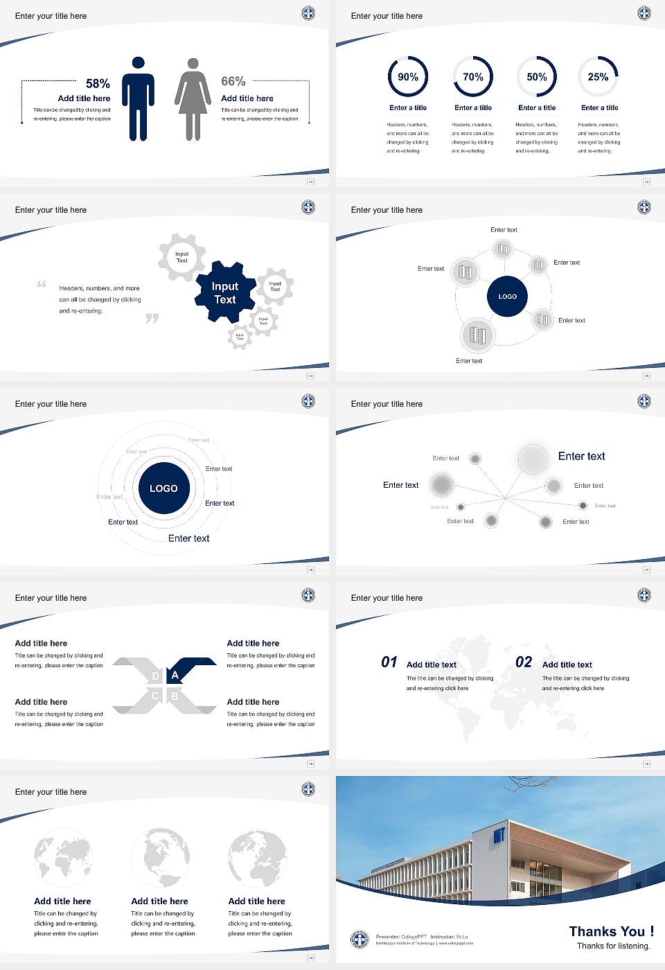 Nishinippon Institute of Technology Course/Courseware Creation PPT Template16:9 ratio PPT effect preview image4