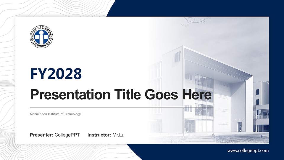 Nishinippon Institute of Technology Academic Presentation/Research Findings Report PPT Template16:9 ratio PPT effect preview image