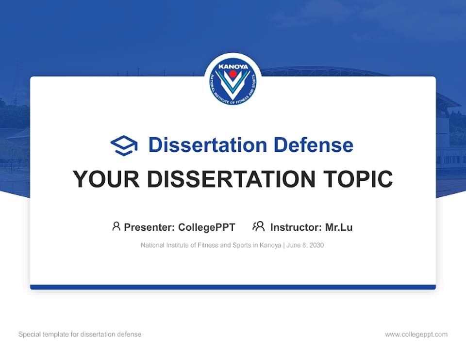 National Institute of Fitness and Sports in Kanoya Graduation Thesis Defense PPT Template4:3 ratio PPT effect preview image7