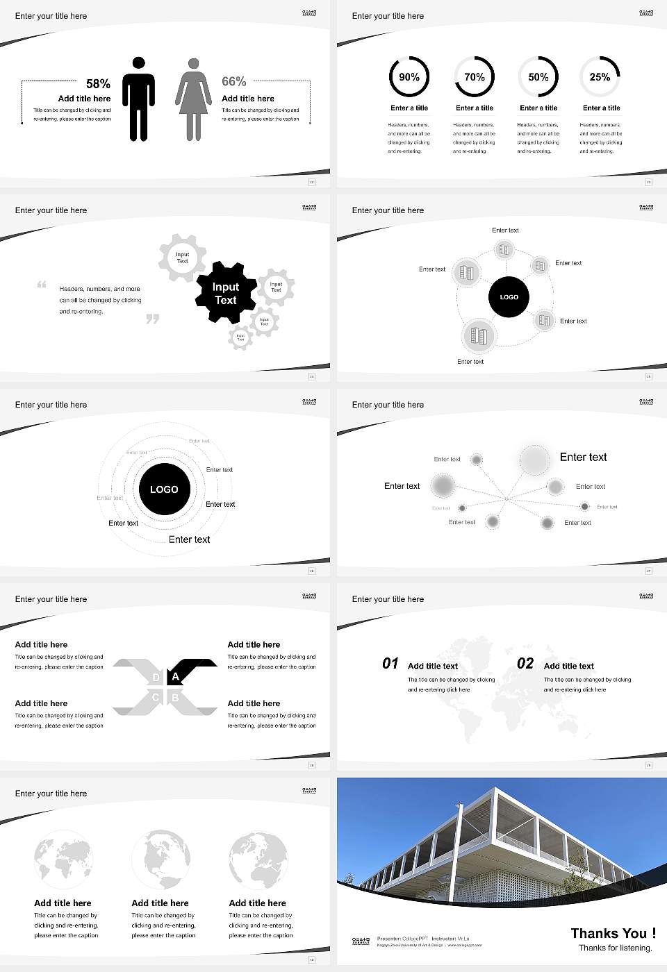 Nagoya Zokei University of Art & Design Course/Courseware Creation PPT Template16:9 ratio PPT effect preview image4