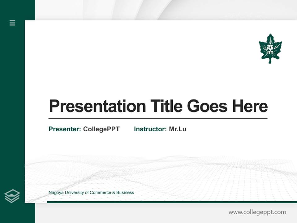 Nagoya University of Commerce & Business Thesis Proposal/Graduation Defense PPT Template4:3 ratio PPT effect preview image5