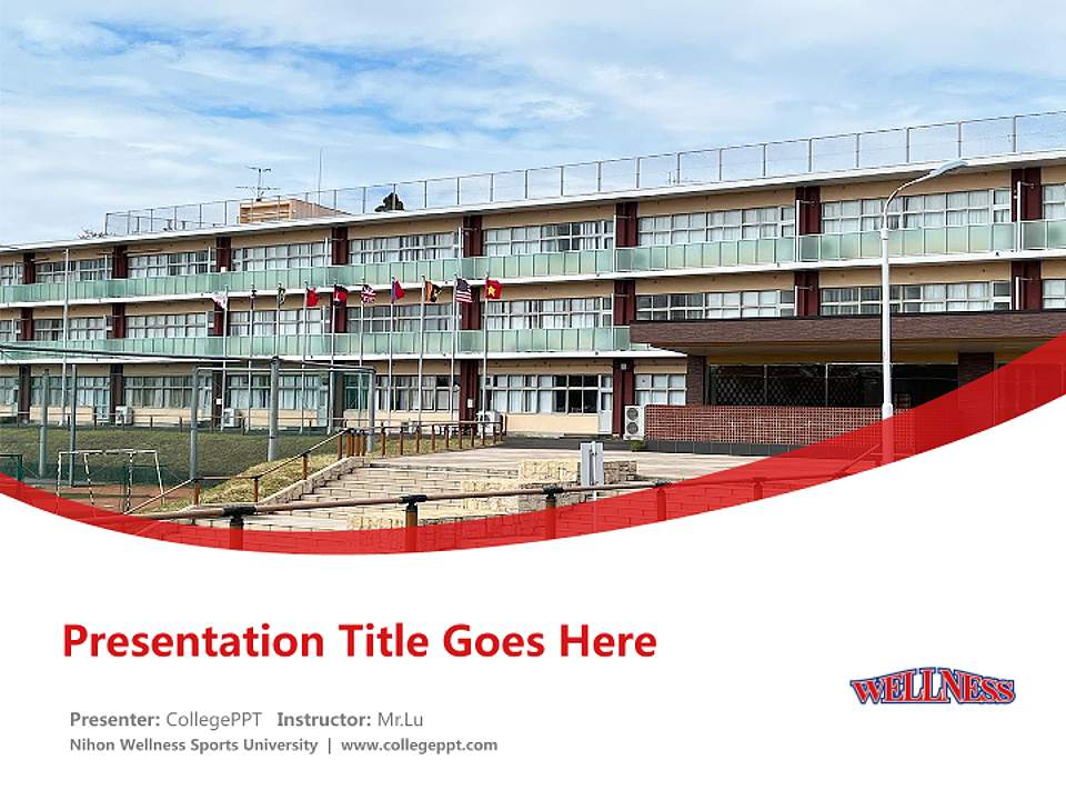 Nihon Wellness Sports University Course/Courseware Creation PPT Template4:3 ratio PPT effect preview image5