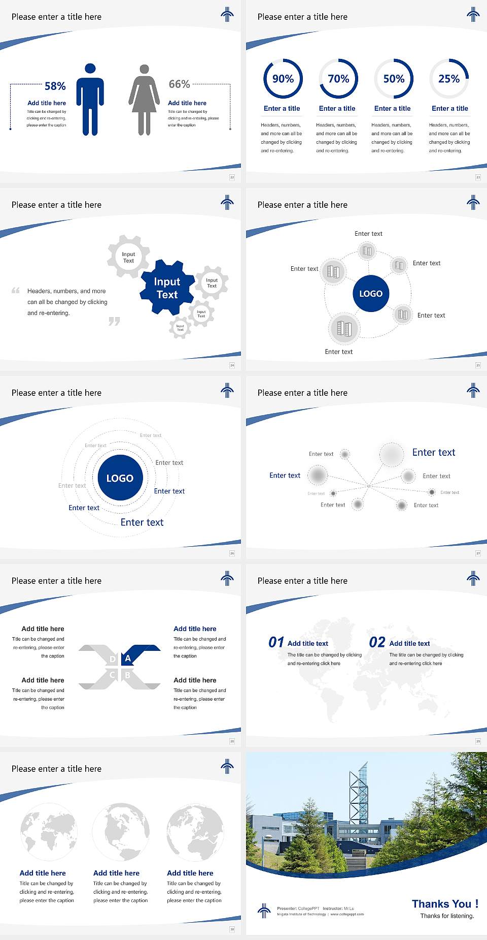 Niigata Institute of Technology Course/Courseware Creation PPT Template4:3 ratio PPT effect preview image4