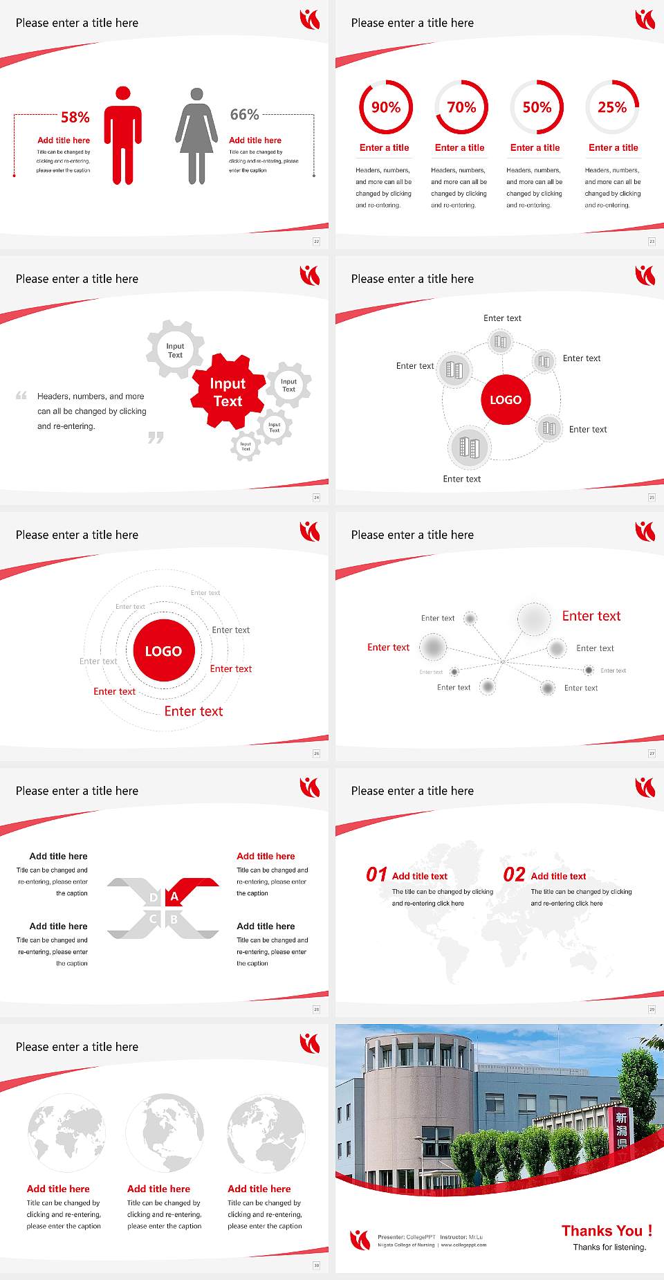 Niigata College of Nursing Course/Courseware Creation PPT Template4:3 ratio PPT effect preview image4