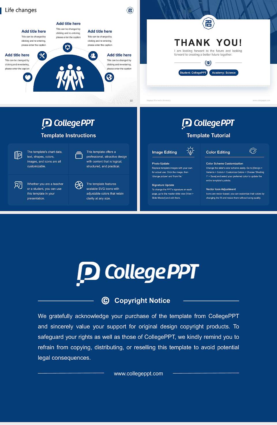 Nagoya Women’s University National Scholarship Defense PPT Template4:3 ratio PPT effect preview image4