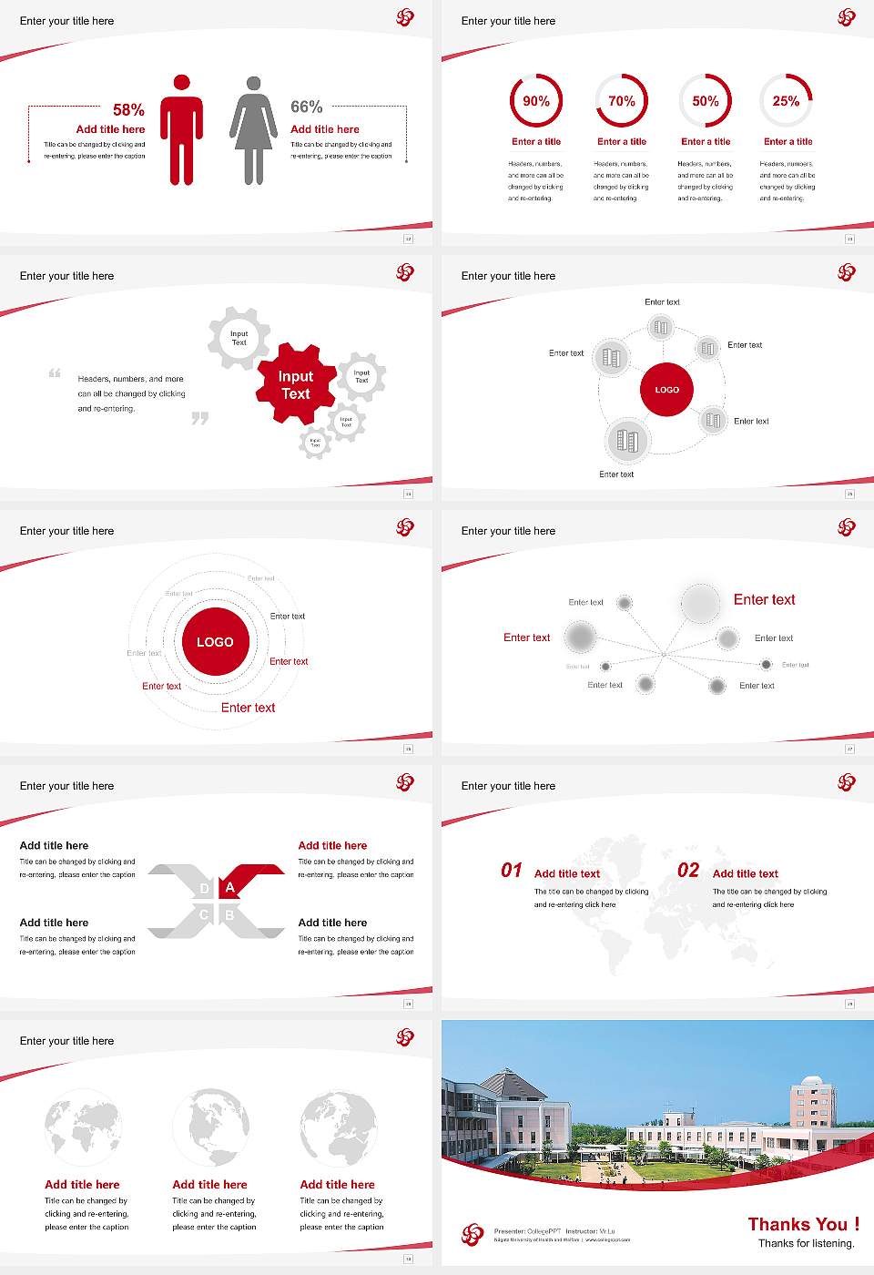 Niigata University of Health and Welfare Course/Courseware Creation PPT Template16:9 ratio PPT effect preview image4