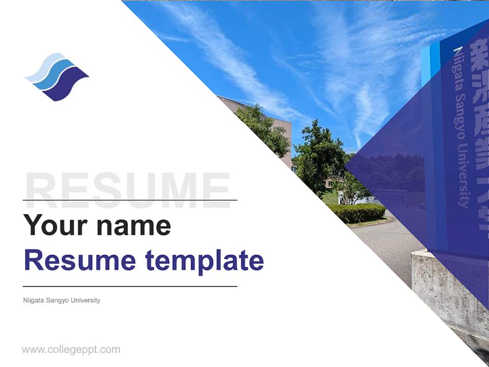 Niigata Sangyo University Resume PPT Template4:3 ratio PPT effect preview image5