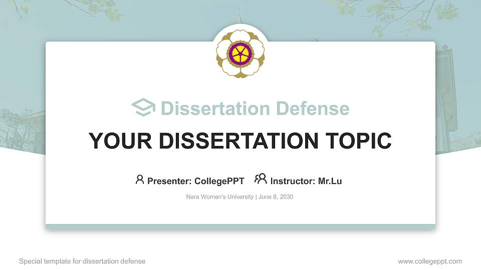 Nara Women’s University Graduation Thesis Defense PPT Template16:9 ratio PPT effect preview image