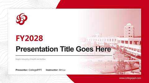 Niigata University of Health and Welfare Academic Presentation/Research Findings Report PPT Template
