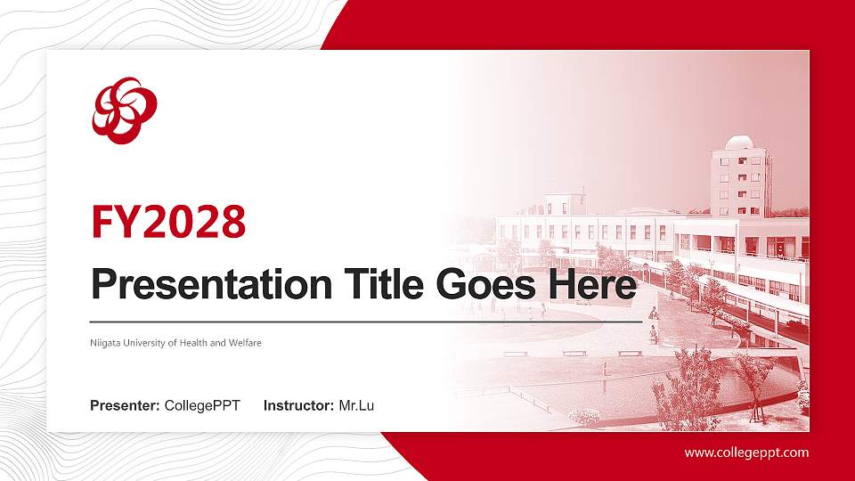 Niigata University of Health and Welfare Academic Presentation/Research Findings Report PPT Template16:9 ratio PPT effect preview image