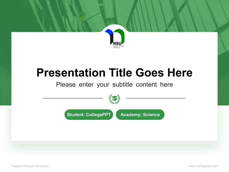 Nagoya Sangyo University National Scholarship Defense PPT Template4:3 ratio PPT effect preview image4