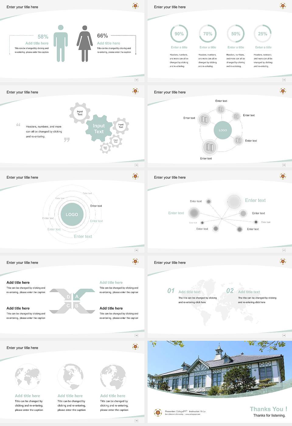Nara Women’s University Course/Courseware Creation PPT Template16:9 ratio PPT effect preview image4