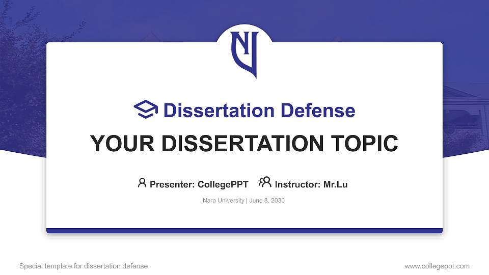 Nara University Graduation Thesis Defense PPT Template16:9 ratio PPT effect preview image