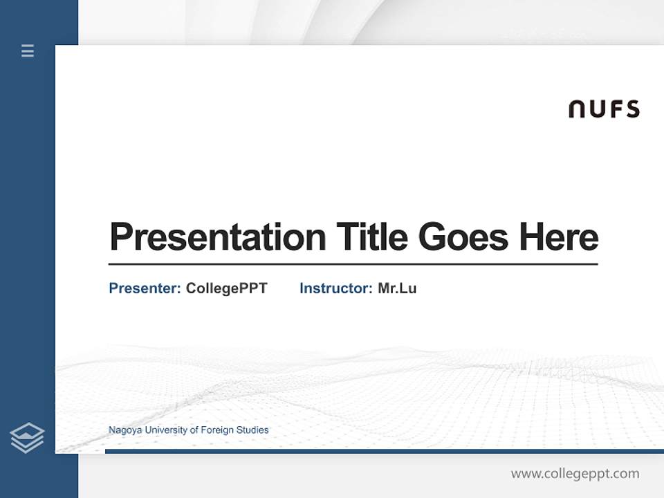 Nagoya University of Foreign Studies Thesis Proposal/Graduation Defense PPT Template4:3 ratio PPT effect preview image5