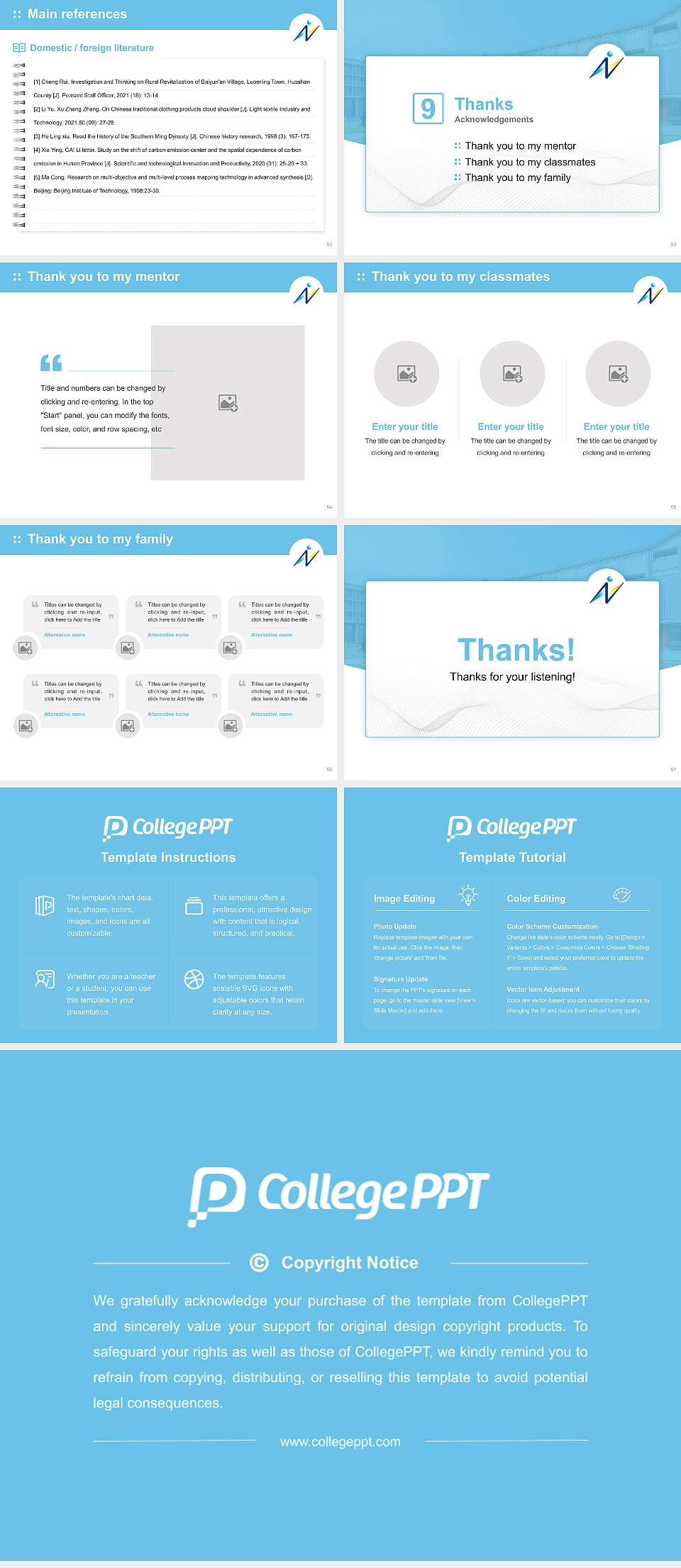 Naragakuen University Graduation Thesis Defense PPT Template4:3 ratio PPT effect preview image7