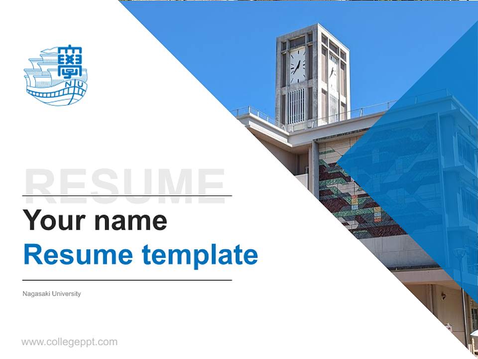 Nagasaki University Resume PPT Template4:3 ratio PPT effect preview image5