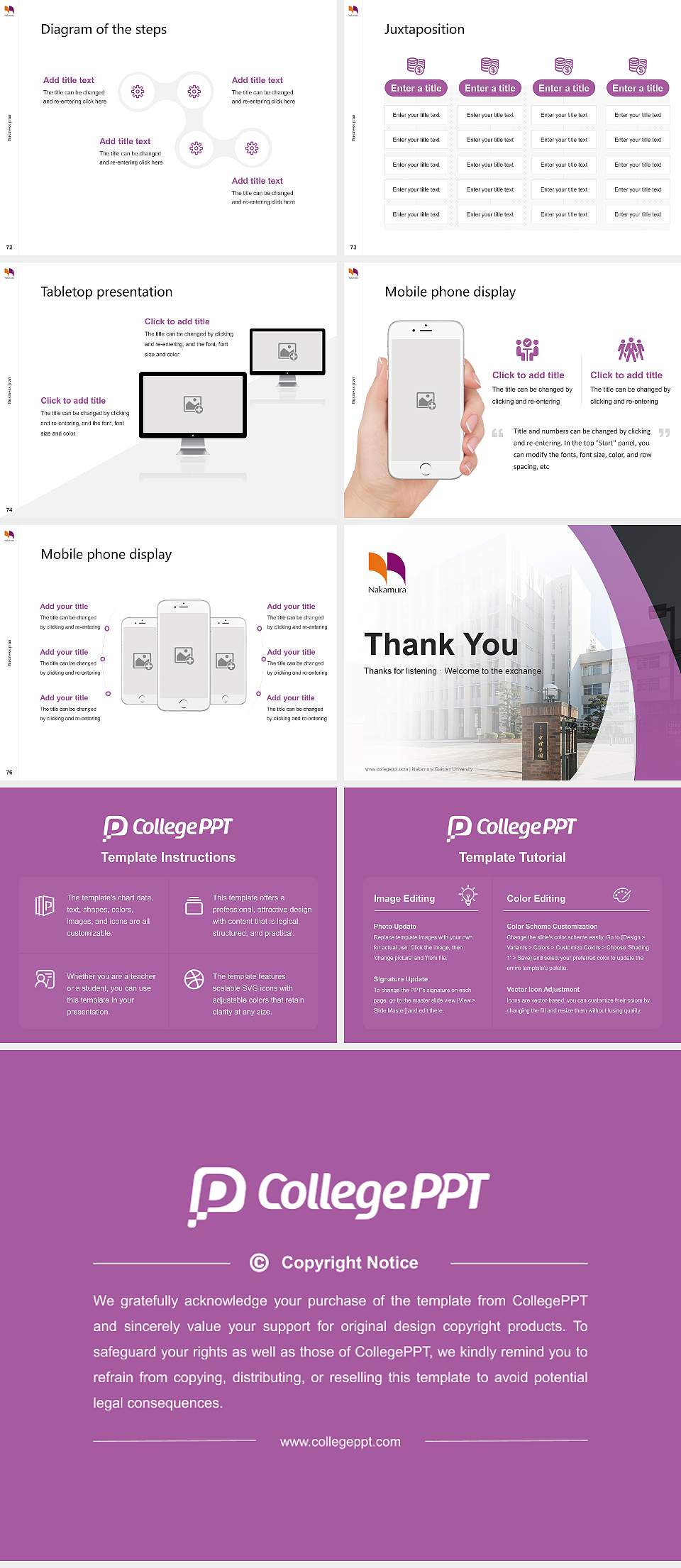 Nakamura Gakuen University Competition/Entrepreneurship Contest PPT Template4:3 ratio PPT effect preview image9