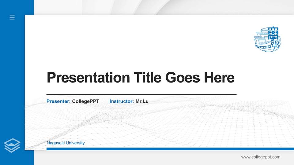 Nagasaki University Thesis Proposal/Graduation Defense PPT Template16:9 ratio PPT effect preview image