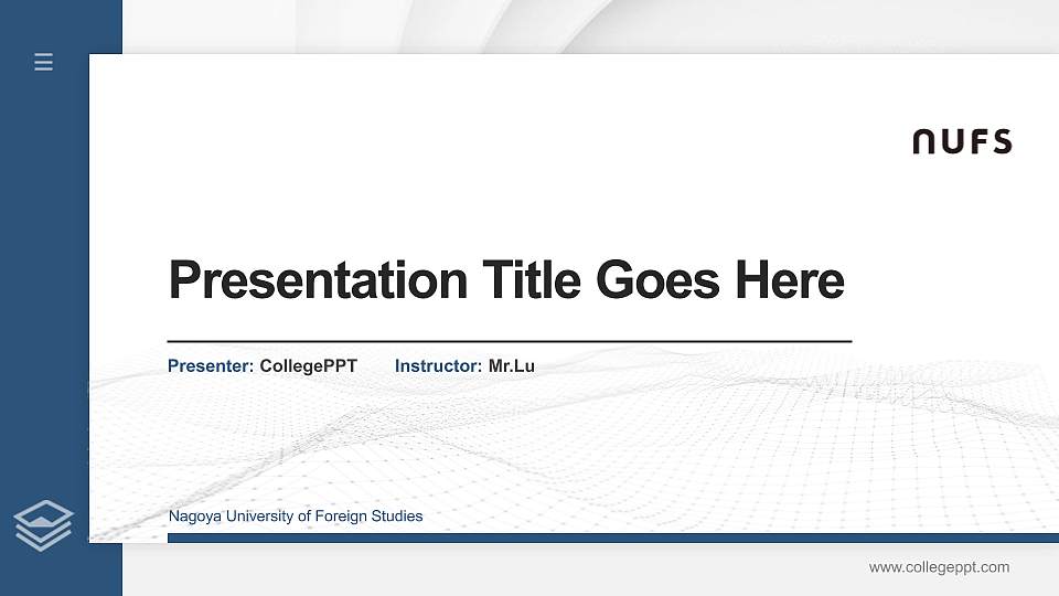 Nagoya University of Foreign Studies Thesis Proposal/Graduation Defense PPT Template16:9 ratio PPT effect preview image