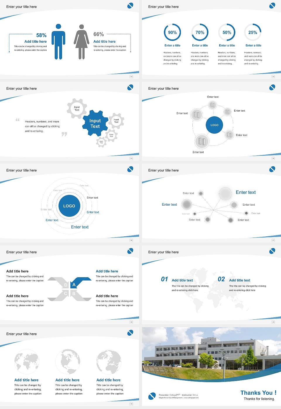 Niigata University of Management Course/Courseware Creation PPT Template16:9 ratio PPT effect preview image4