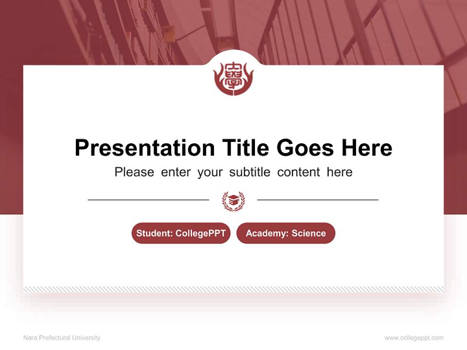Nara Prefectural University National Scholarship Defense PPT Template4:3 ratio PPT effect preview image4