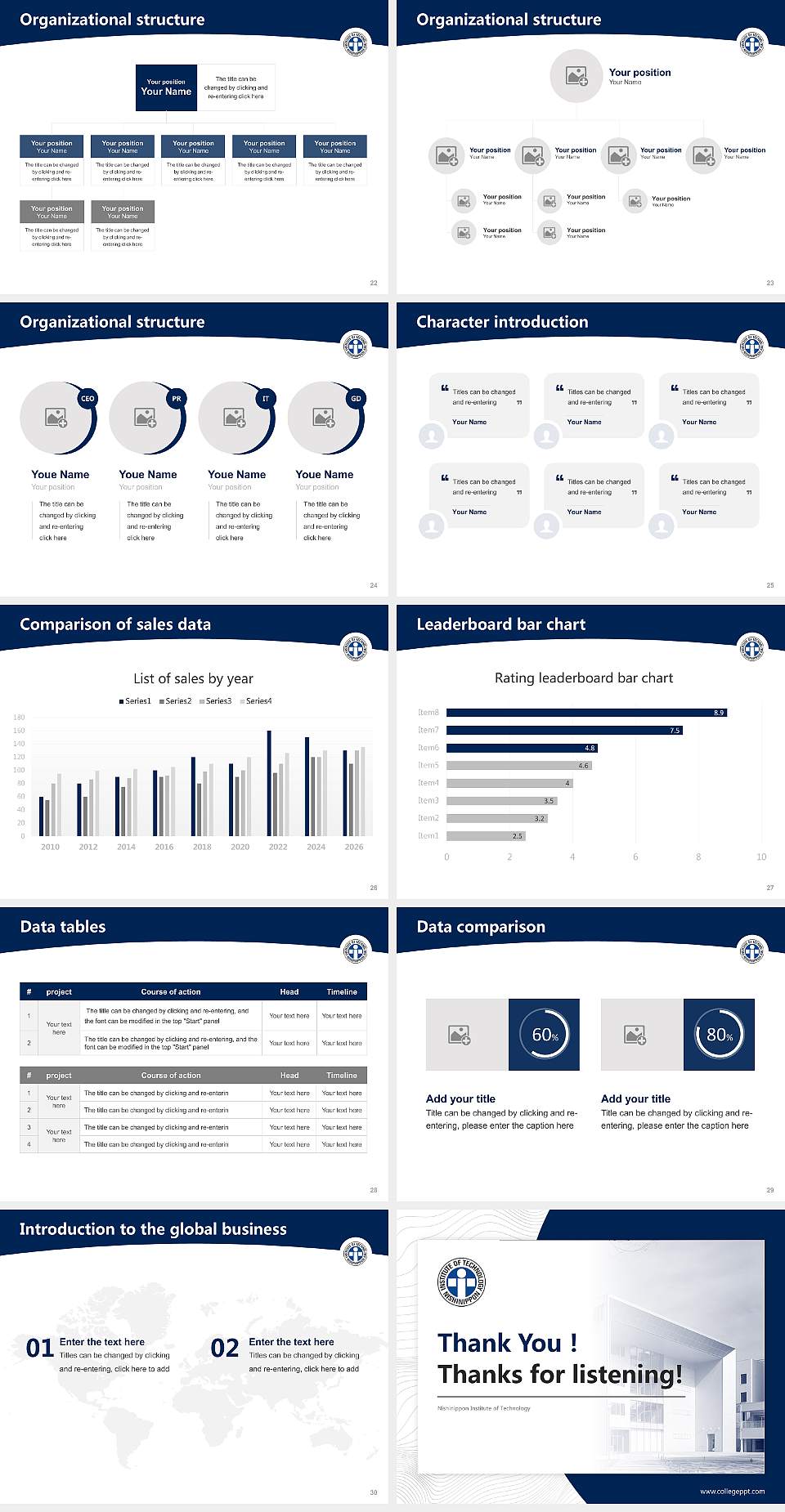 Nishinippon Institute of Technology Academic Presentation/Research Findings Report PPT Template4:3 ratio PPT effect preview image4