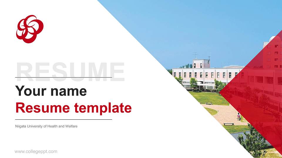 Niigata University of Health and Welfare Resume PPT Template16:9 ratio PPT effect preview image
