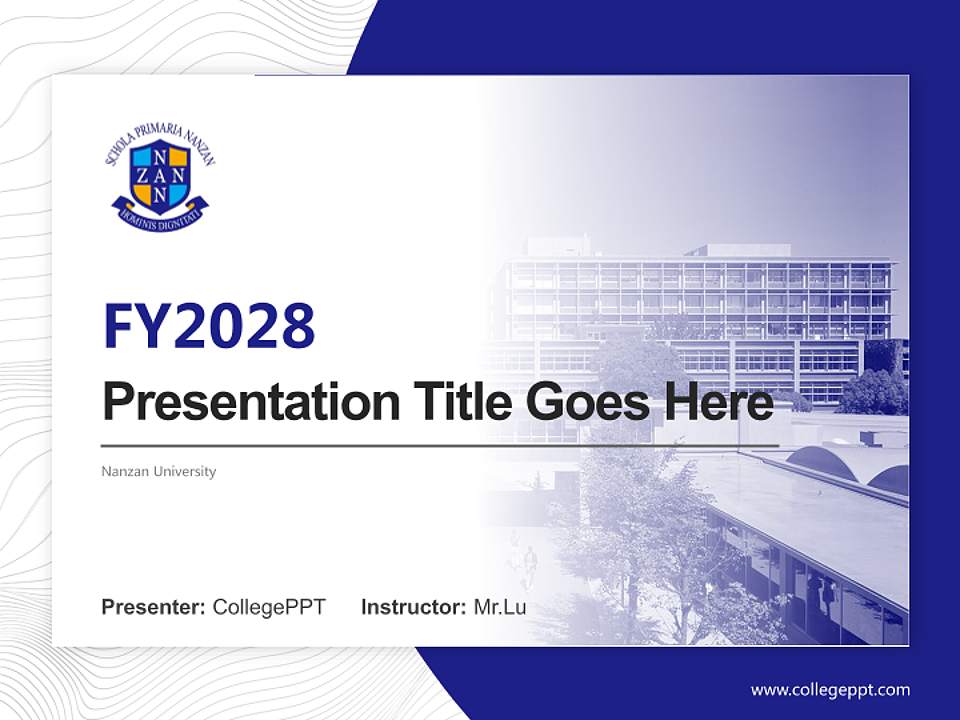 Nanzan University Academic Presentation/Research Findings Report PPT Template4:3 ratio PPT effect preview image5