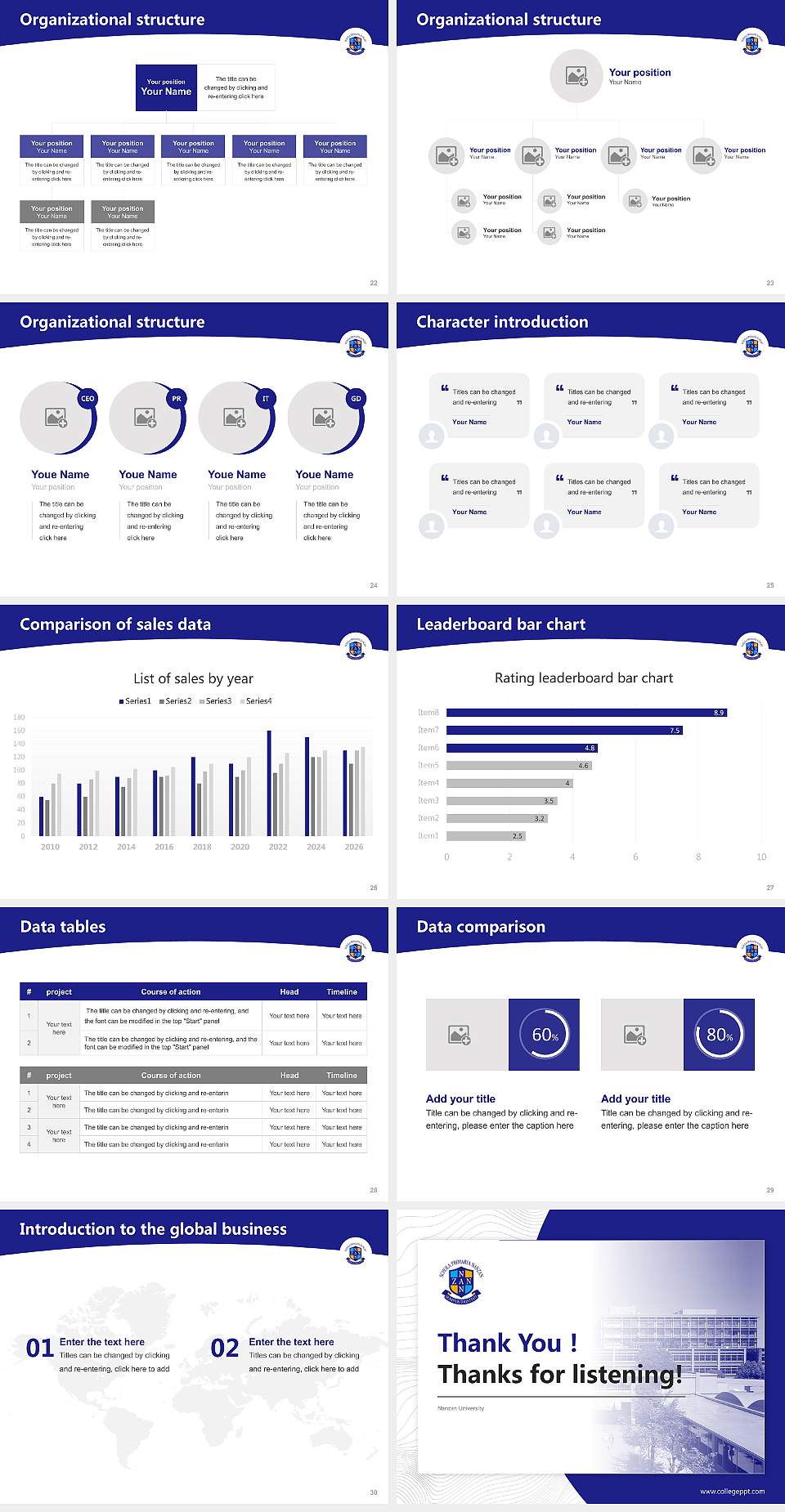 Nanzan University Academic Presentation/Research Findings Report PPT Template4:3 ratio PPT effect preview image4