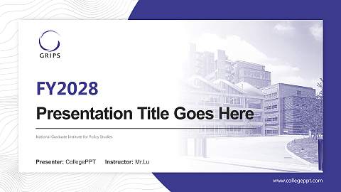National Graduate Institute for Policy Studies Academic Presentation/Research Findings Report PPT Template