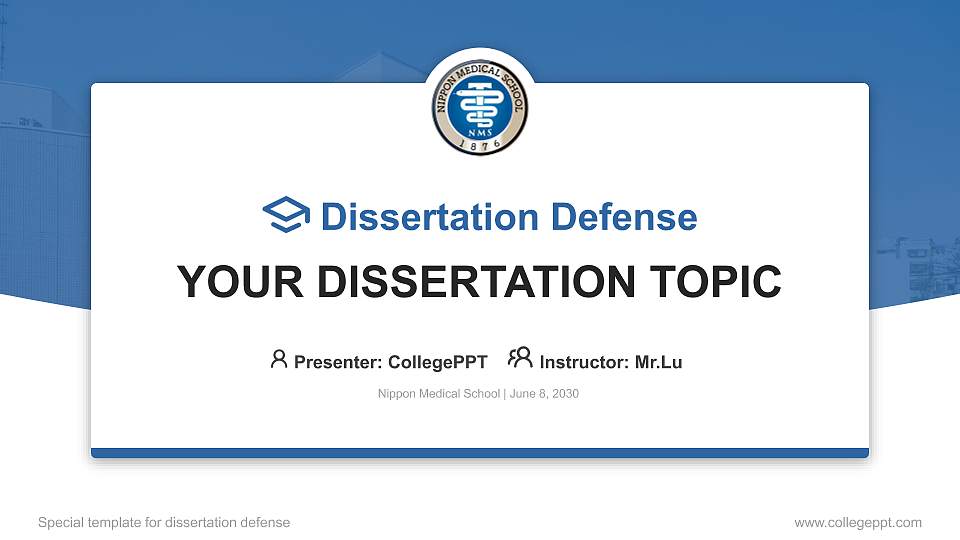 Nippon Medical School Graduation Thesis Defense PPT Template16:9 ratio PPT effect preview image