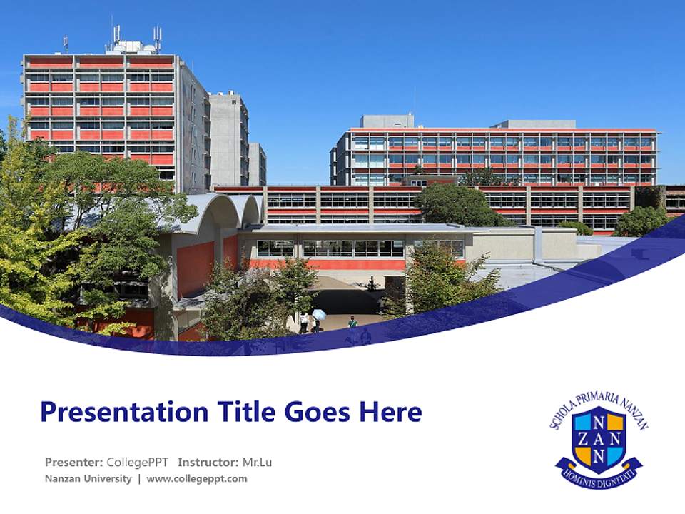 Nanzan University Course/Courseware Creation PPT Template4:3 ratio PPT effect preview image5