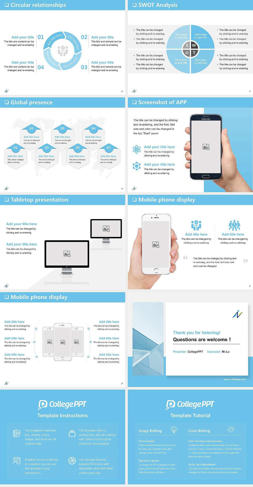 Naragakuen University General PPT Template4:3 ratio PPT effect preview image5
