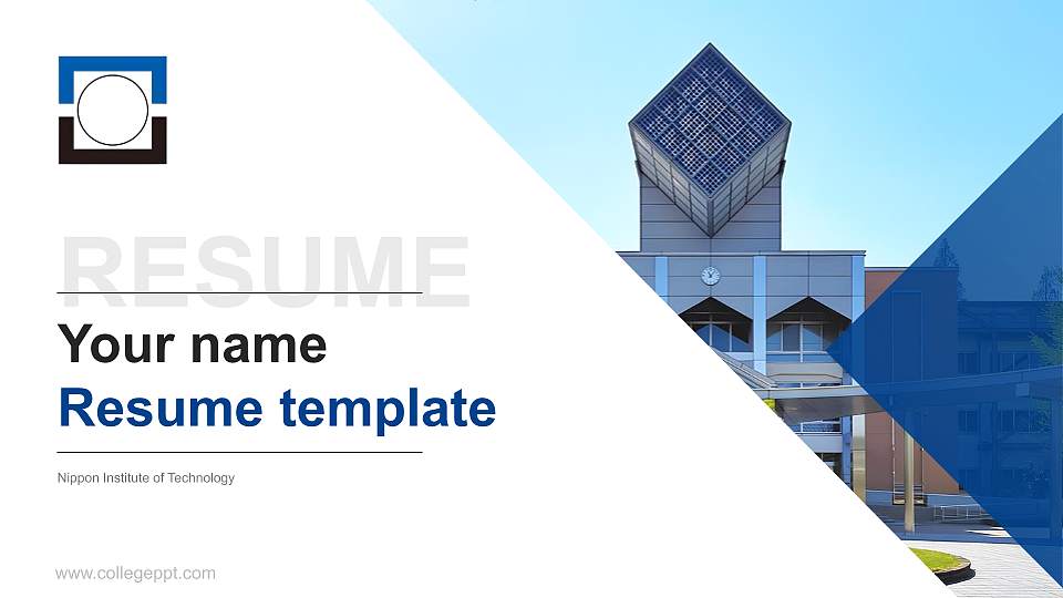 Nippon Institute of Technology Resume PPT Template16:9 ratio PPT effect preview image