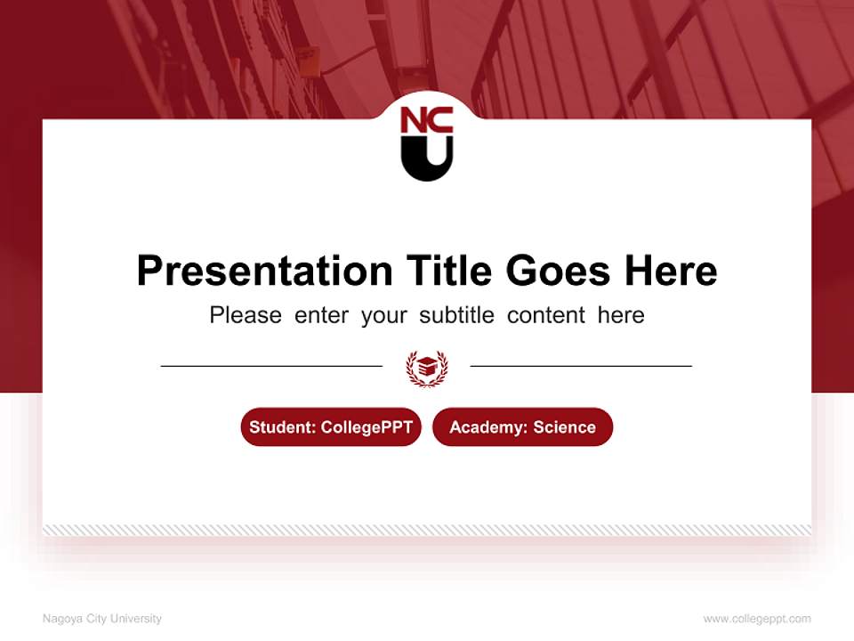 Nagoya City University National Scholarship Defense PPT Template4:3 ratio PPT effect preview image4