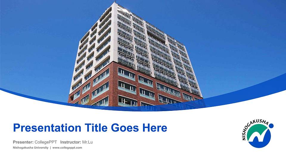 Nishogakusha University Course/Courseware Creation PPT Template16:9 ratio PPT effect preview image