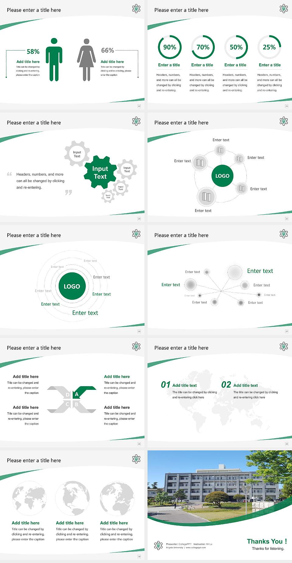 Niigata University Course/Courseware Creation PPT Template4:3 ratio PPT effect preview image4