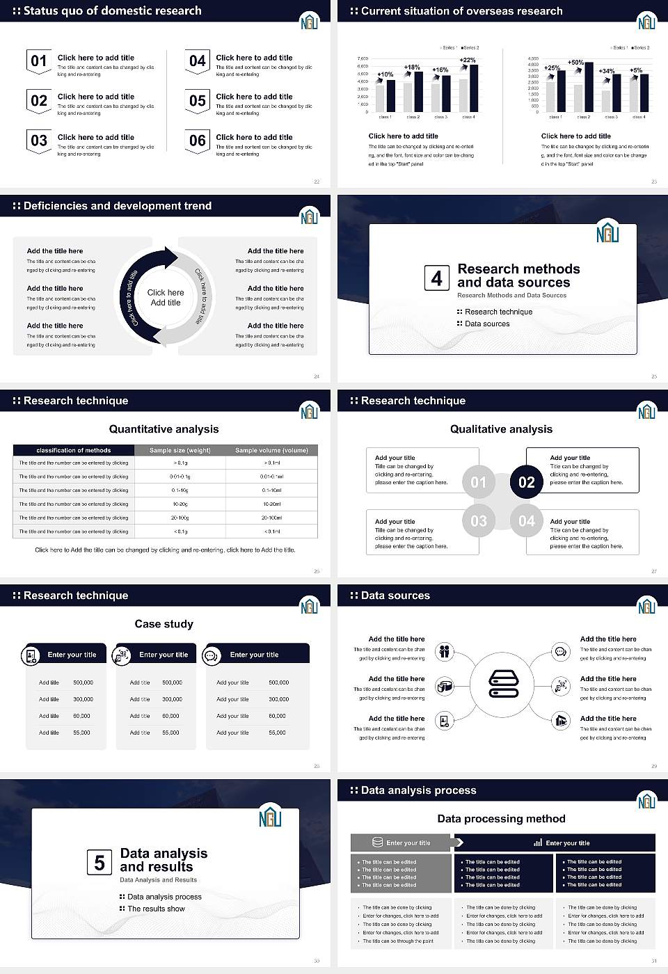 Nagoya Gakuin University Graduation Thesis Defense PPT Template16:9 ratio PPT effect preview image4