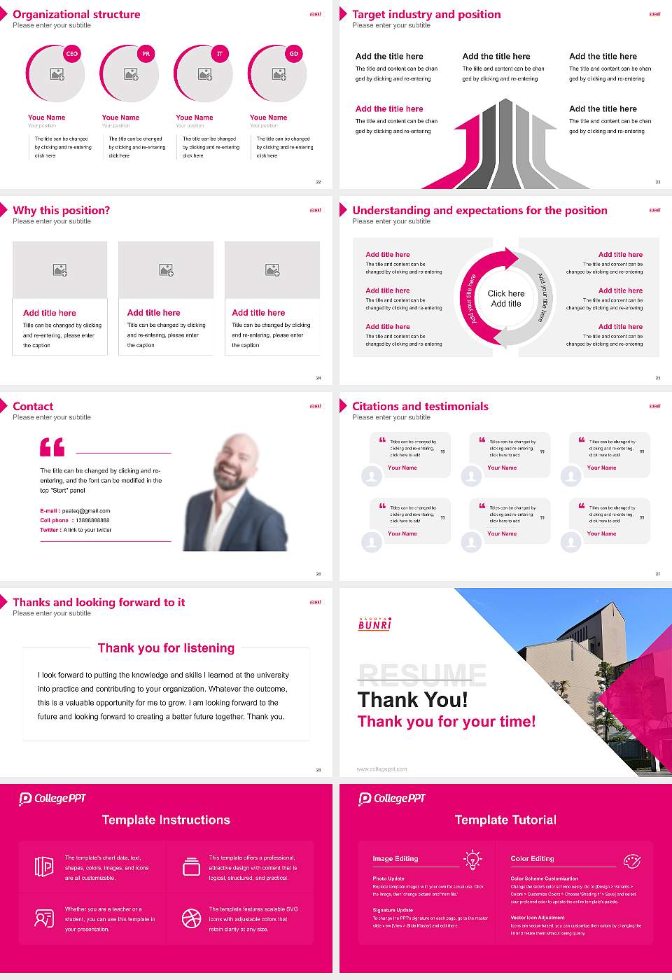 Nagoya Bunri University Resume PPT Template16:9 ratio PPT effect preview image4