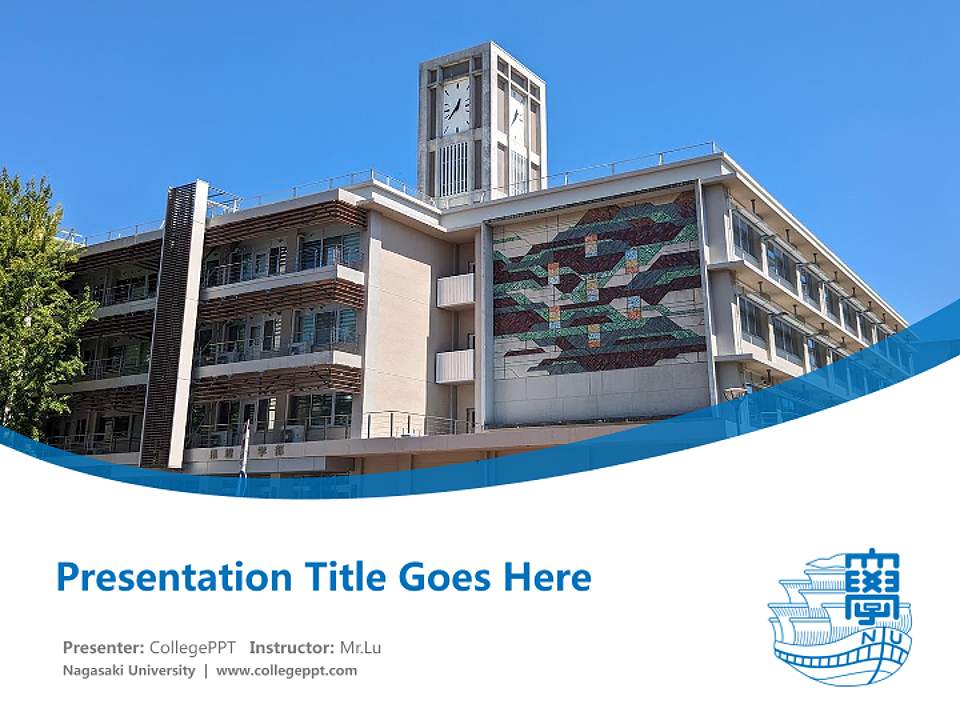 Nagasaki University Course/Courseware Creation PPT Template4:3 ratio PPT effect preview image5