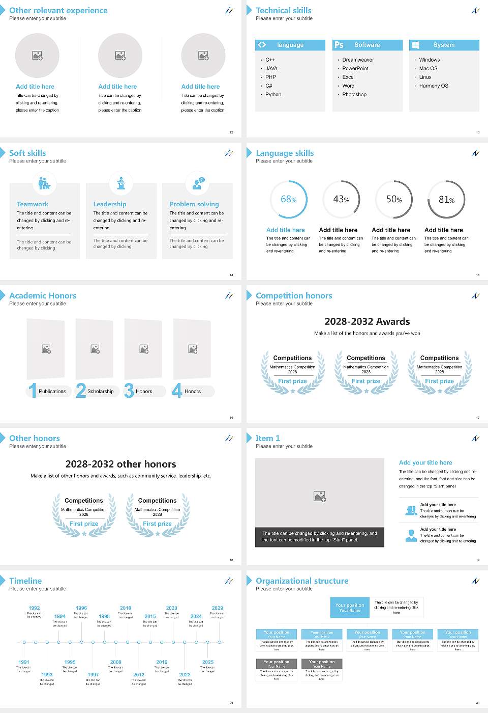 Naragakuen University Resume PPT Template16:9 ratio PPT effect preview image3